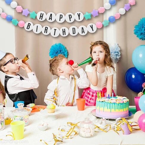 DIY Friendship Bracelet Banner Banner Garland - ثلاثية الأبعاد لمشجعي الموسيقى ديكور عيد ميلاد لعيد الميلاد ، عيد الميلاد ، لوازم الحفلات ، لوازم ديسكو حفلة موسيقية (Pearl Pink Purple) in Saudi Arabia