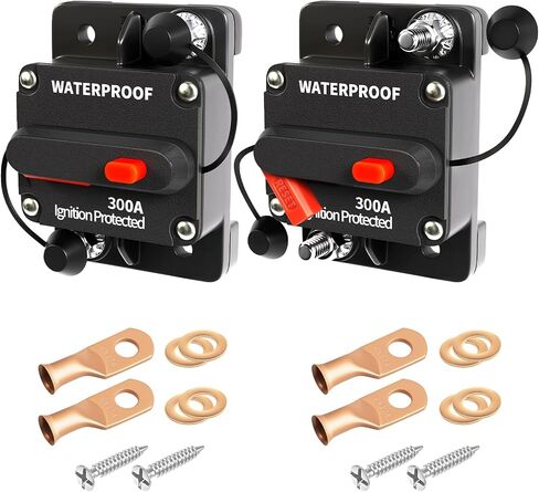 30Amp Circuit Breaker Waterproof Marine Motor Accessory for Boat Trolling ATV Trailer Vehicles Stereo Audio Electronic Battery Solar System Inline Fuse with Manual Reset Switch DC 12V-48V in Saudi Arabia