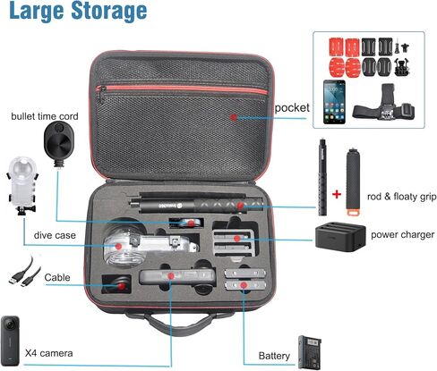 Fotoleey Carrying Case for Insta360 X4 with Shoulder Strap Hard Shell in Saudi Arabia