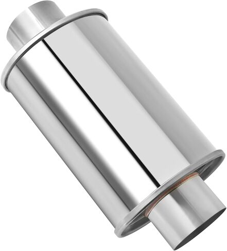 3 '' فائقة الرنين الهادئة ، 304 كاتم الصوت الفولاذ المقاوم للصدأ ، 3 '' Inlet & Outlet 14 "الطول الكلي Sliver Sliver Oval Muffler مرنان in Kuwait