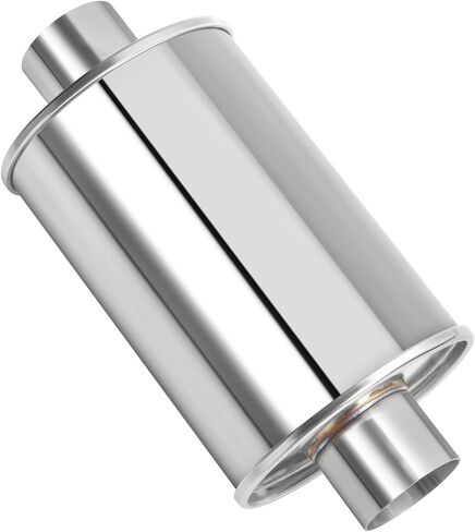 3 '' فائقة الرنين الهادئة ، 304 كاتم الصوت الفولاذ المقاوم للصدأ ، 3 '' Inlet & Outlet 14 "الطول الكلي Sliver Sliver Oval Muffler مرنان in Kuwait