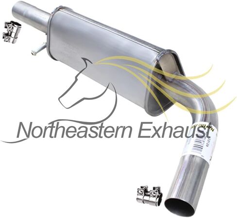 Northeastern Exhaust | Stainless Steel Exhaust Resonator Pipe Compatible for Volkswagen Jetta 2000-2005 2.0L | Volkswagen Jetta 1999-2004 1.8L | Free Sleeves Included | Automotive Replacement Part in Saudi Arabia