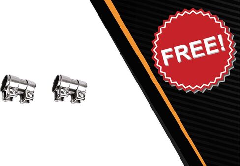 Northeastern Exhaust | Stainless Steel Exhaust Resonator Pipe Compatible for Volkswagen Jetta 2000-2005 2.0L | Volkswagen Jetta 1999-2004 1.8L | Free Sleeves Included | Automotive Replacement Part in Saudi Arabia