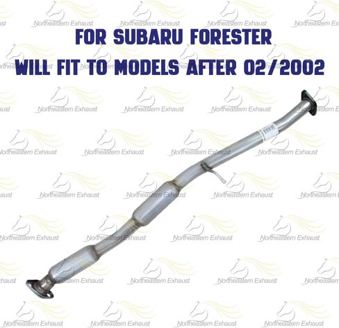 Northeastern Exhaust | Stainless Steel Resonator Pipe Compatible for Subaru Forester 2002-2005 | Subaru Impreza 2002-2005 2.5L | Free Gaskets and Spring Bolt Kit Included in Saudi Arabia