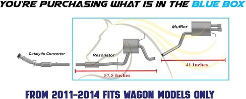 Northeastern Exhaust | Stainless Steel Resonator and Muffler Exhaust Kit Compatible for 2005-2014 VW Jetta 2.5L | Free Clamp, and Sleeve included | Automotive Replacement Part in Saudi Arabia
