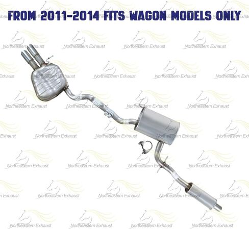 Northeastern Exhaust | Stainless Steel Resonator and Muffler Exhaust Kit Compatible for 2005-2014 VW Jetta 2.5L | Free Clamp, and Sleeve included | Automotive Replacement Part in Saudi Arabia