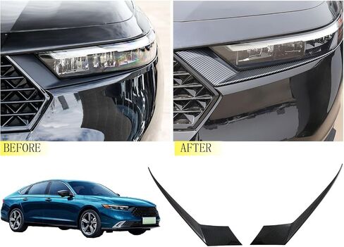 إكسسوارات السيارات الأمامية غطاء الجفن الأمامي تغطية خارجية مناسبة ل Honda Accord 11th 2023 2024 2025 2pcs ABS style chrome in Kuwait