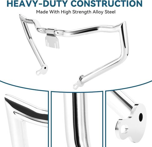حارس محرك Bar Bar Struckcle ، حماية حارس محرك الطريق السريع 1.3 "Harley Davidson Road King Street Glide Electra Glide 2009-2023 (Silver) in Kuwait