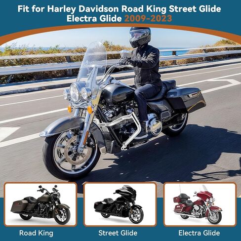 حارس محرك Bar Bar Struckcle ، حماية حارس محرك الطريق السريع 1.3 "Harley Davidson Road King Street Glide Electra Glide 2009-2023 (Silver) in Kuwait