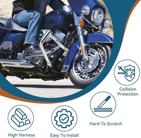 حارس محرك Bar Bar Struckcle ، حماية حارس محرك الطريق السريع 1.3 "Harley Davidson Road King Street Glide Electra Glide 2009-2023 (Silver) in Kuwait