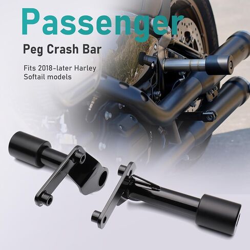 Mokitdora Softail Passenger PEG BAR إطار حارس محرك الطريق السريع الخلفي ل Harley 2018-Later Harley Street Bob Heritage Low Rider Sport Glide Fat Bob ، Black in Saudi Arabia