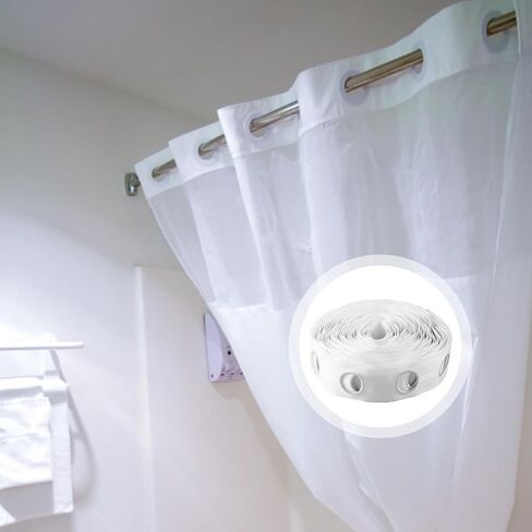 Curtain Rings, Curtain Heading Tape 10m 60 Holes 42mm Round Curtain Header Tape Anti-UV Folding Polypropylene Cloth Drapery Grommet Tape for Home Office in Saudi Arabia