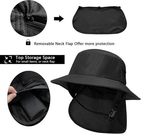 JOYART Surf Hat Bucket Beach Sun Hats with Chin Straps for Surfing Boating Riding Fishing Watersports Men & Women,Wide Brim in Saudi Arabia