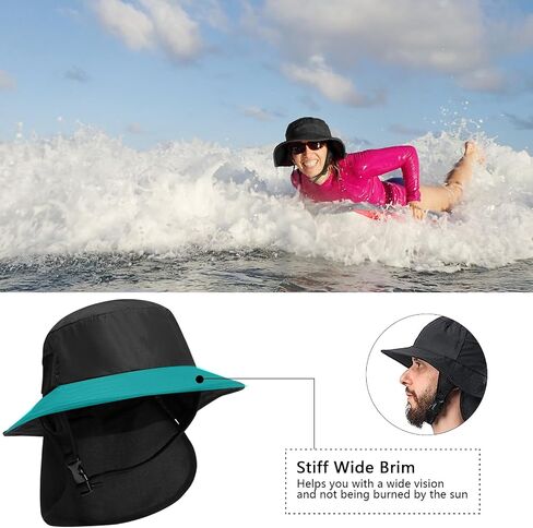 JOYART Surf Hat Bucket Beach Sun Hats with Chin Straps for Surfing Boating Riding Fishing Watersports Men & Women,Wide Brim in Saudi Arabia