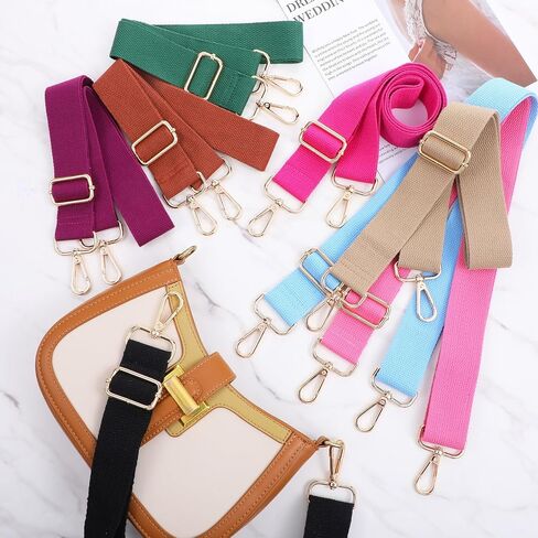 cobee 8 Pcs Wide Purse Straps Replacement, Colorful Solid Color Crossbody Bag Straps Set Adjustable Shoulder Handbag Strap for Women in Saudi Arabia