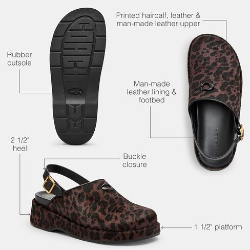 Coach Women’s Sculpted C Platform تسد في طباعة الفهد in Kuwait