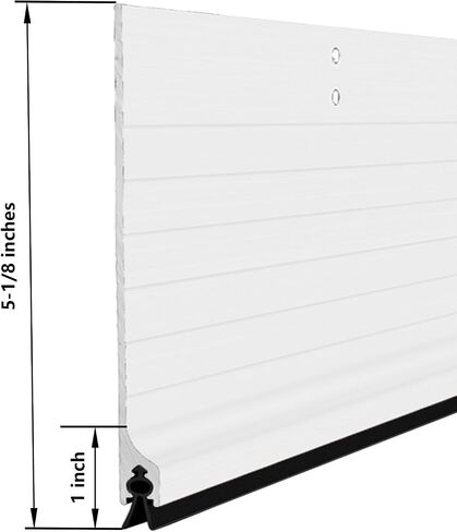 Door Metal Kick Plate Draft Stopper 36 inches Aluminum Mouse Blocker with Rubber Sweep Seal for Stop Under Doors Drafty Cover 3-7/8 inch Gap, 5-1/8"x36" Black in Saudi Arabia