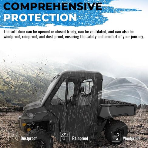 HECASA Soft Cab Enclosure Doors Compatible with 2016-Later Can-Am Defender HD5 HD7 HD8 HD9 HD10 Pro Limited DPS XT XTP XMR 6x6 Mossy Oak 2 Seaters in Saudi Arabia