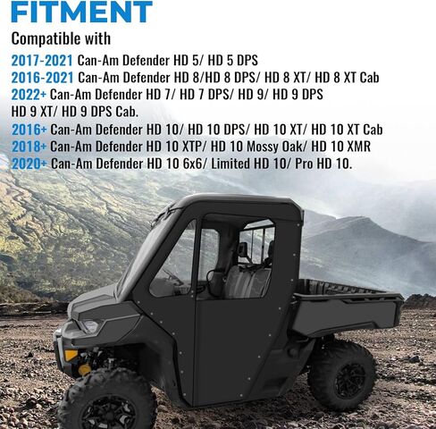 HECASA Soft Cab Enclosure Doors Compatible with 2016-Later Can-Am Defender HD5 HD7 HD8 HD9 HD10 Pro Limited DPS XT XTP XMR 6x6 Mossy Oak 2 Seaters in Saudi Arabia