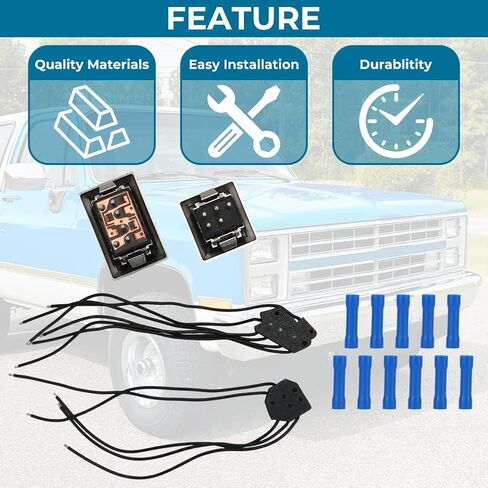Autovic Power Window Switch Kit Minive Pigtrain Connector for 1980s GM Chevy Truck C10 CAR in Kuwait