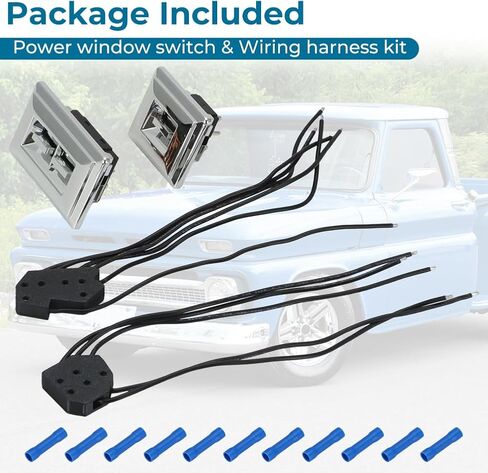 Autovic Power Window Switch Kit Minive Pigtrain Connector for 1980s GM Chevy Truck C10 CAR in Kuwait