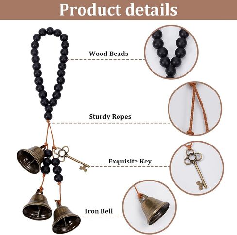 Olycraft 3pcs Witch Bells Protection for Door Knob Witchcraft Bells Witch Bells Door Door Hanger Pagan Bell Decor in Saudi Arabia