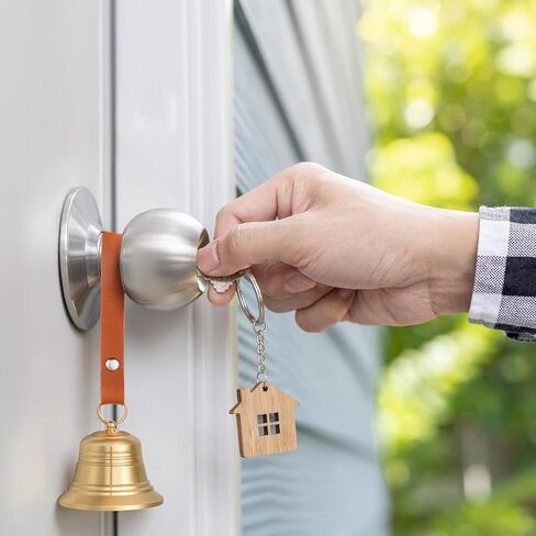 Small Brass Hanging Bell for Door Knob Decoration Gold Brass Bells Vintage Christmas Decor Small Door Chimes When Doors Opens for Home Garden DIY Decor Shopkeepers Bells on Rope Garden Decoration in Saudi Arabia