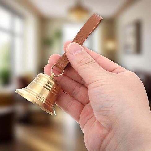 Small Brass Hanging Bell for Door Knob Decoration Gold Brass Bells Vintage Christmas Decor Small Door Chimes When Doors Opens for Home Garden DIY Decor Shopkeepers Bells on Rope Garden Decoration in Saudi Arabia