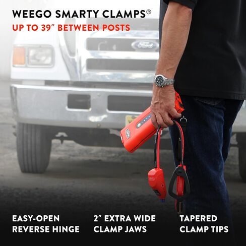 Weego 44S، 2100 Peak Amp / 440 Cranking Amp Jump Pack لمحركات الغاز 7 لتر ومحركات الديزل 3.5 لتر، مشغل قفز السيارة المحمول 12 فولت، كابلات توصيل حاصلة على براءة اختراع مع حزمة بطارية، برتقالي (N44S) in Saudi Arabia