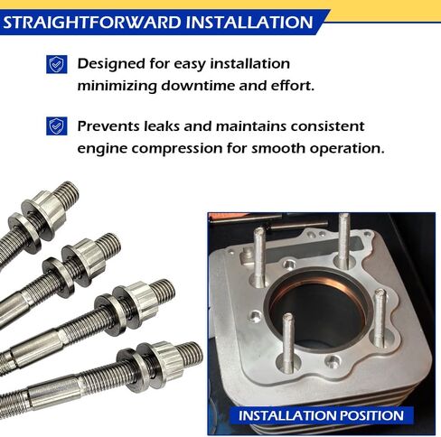 400EX Cylinder Case Studs Titanium متوافق مع Honda TRX400EX TRX400X 1999-2014 XR400R 1996-2004 OEM# 90085-KCY-670 in Kuwait