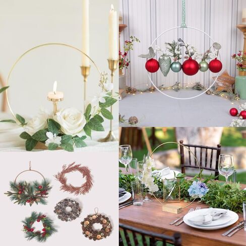 12Pcs Macrame Hoops Ring, BetterJonny 5 Inch Metal Craft Rings Hoops Silver Dream Catcher Rings Wreath Hoop Rings for Home Decorations DIY Crafts and Wall Hanging Crafts in Kuwait