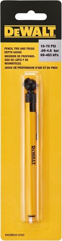 DEWALT Pencil Tire Pressure Gauge with Tread Depth Gauge, 10-70 PSI, Compact Size with Metal Clip, Durable Design for Accurate Measurement, Automotive Tool for Cars and Motorcycles in Saudi Arabia