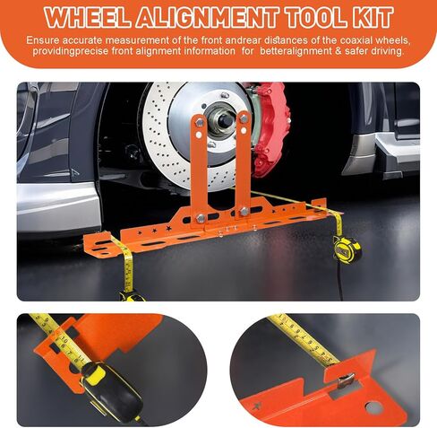 مجموعة أدوات محاذاة العجلات مع 2 شريطة قياس - لوحات لاختصار الثقيلة ، وأدوات محاذاة السيارات للسيارة ، والشاحنات ، وسيارات الدفع الرباعي - أداة محاذاة الحدبة لقياس إصبع القدم عجلات in Kuwait