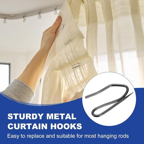 PATIKIL 30 PCS حلقات ستارة الستائر المعدنية ، وقضيب نافذة 30 ملم معلقة رنين الستار الستائر السنانير الدبوس للنافذة الحمام أقواس غرفة معيشة ، أسود in Kuwait