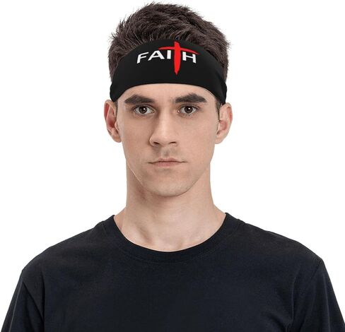 Jesus Christian Faith Cross Sports Headbands for Men Women, Moisture Wicking Workout Headband, Sweatband for Running,Cycling,Football,Yoga—12 in Saudi Arabia