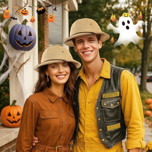 jagely 2 pack pith pith safari hat for men ، sturdy and able men for come ashel aluar the hats rowfit rowfit to there there there there to the hking ، zoo ، zoo ، oud ourdive ، expari jungle أو explorer in Saudi Arabia