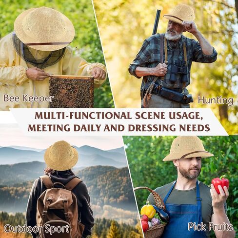 jagely 2 pack pith pith safari hat for men ، sturdy and able men for come ashel aluar the hats rowfit rowfit to there there there there to the hking ، zoo ، zoo ، oud ourdive ، expari jungle أو explorer in Saudi Arabia