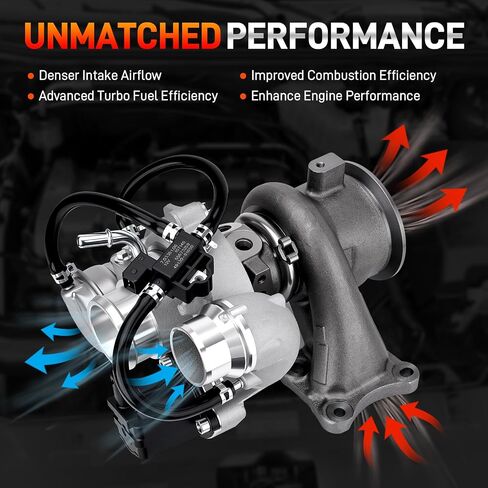 25207489 1.5L Turbocharger Assembly with Actuator & Solenoid Valve Compatible with Chevrolet Malibu L LS LT RS 1.5L L4 2016-2023, Turbo charger Replace # 12669064, 12687043, 12687057, 25203932 in Saudi Arabia
