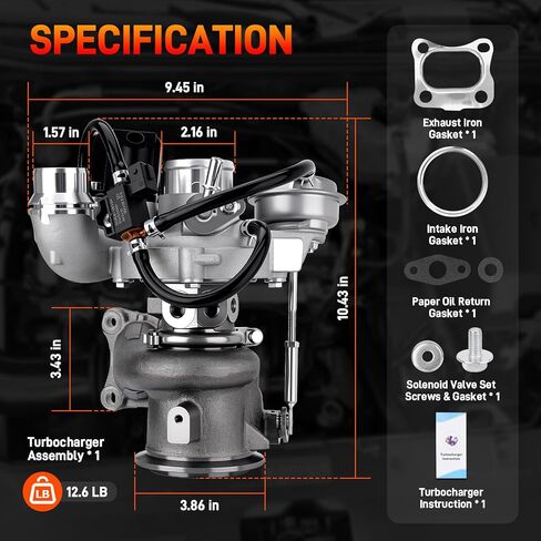 25207489 1.5L Turbocharger Assembly with Actuator & Solenoid Valve Compatible with Chevrolet Malibu L LS LT RS 1.5L L4 2016-2023, Turbo charger Replace # 12669064, 12687043, 12687057, 25203932 in Saudi Arabia
