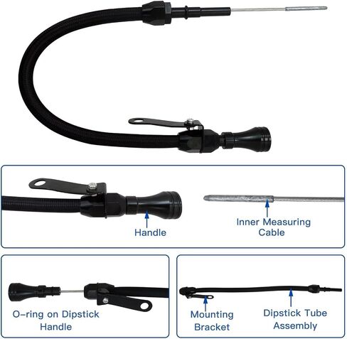 for LS Truck Engine Flexible Oil Black Dipstick Aluminum Stainless 4.8 5.3 6.0 in Saudi Arabia