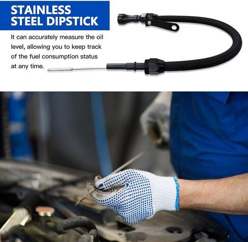 for LS Truck Engine Flexible Oil Black Dipstick Aluminum Stainless 4.8 5.3 6.0 in Saudi Arabia