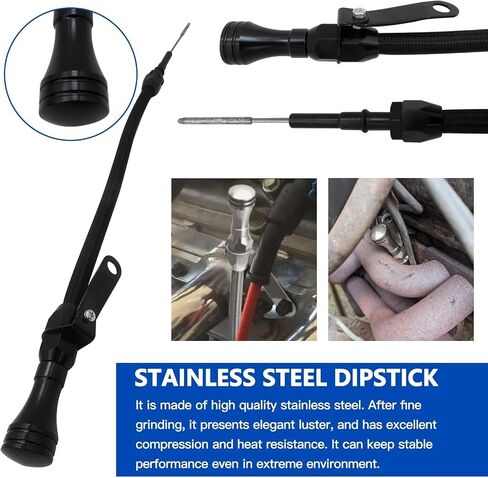 for LS Truck Engine Flexible Oil Black Dipstick Aluminum Stainless 4.8 5.3 6.0 in Saudi Arabia