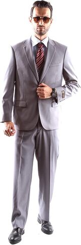 Caravelli Men's Single Breasted 2 Button Extra Fine Slim Fit Dress Suit in Saudi Arabia