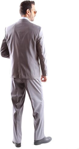 Caravelli Men's Single Breasted 2 Button Extra Fine Slim Fit Dress Suit in Saudi Arabia