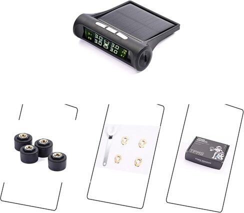 نظام مراقبة ضغط الإطارات ، TPMs مع 4 أجهزة استشعار خارجية و 5 أوضاع إنذار ، شاشة LCD في الوقت الفعلي ، شاشة ضغط الإطارات مع شحن الطاقة الشمسية لشركة RV/Truck/SUV/Trailer in Saudi Arabia