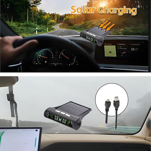 نظام مراقبة ضغط الإطارات ، TPMs مع 4 أجهزة استشعار خارجية و 5 أوضاع إنذار ، شاشة LCD في الوقت الفعلي ، شاشة ضغط الإطارات مع شحن الطاقة الشمسية لشركة RV/Truck/SUV/Trailer in Saudi Arabia