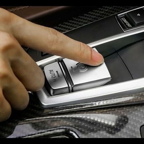 Handbrake Button Cover Trim Chrome Silver Parking Auto Hold Hand Brake Switch Buttons Sticker for BMW 528i 530i 535i 640i 740i 750i X3 X5 X6 F10 F07 F06 F12 F13 F01 F02 F25 F26 F15 F16 in Saudi Arabia