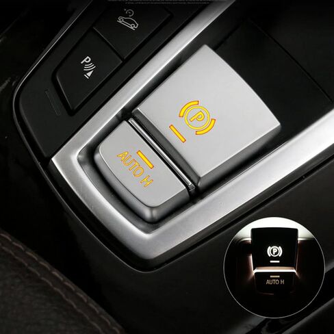 Handbrake Button Cover Trim Chrome Silver Parking Auto Hold Hand Brake Switch Buttons Sticker for BMW 528i 530i 535i 640i 740i 750i X3 X5 X6 F10 F07 F06 F12 F13 F01 F02 F25 F26 F15 F16 in Saudi Arabia