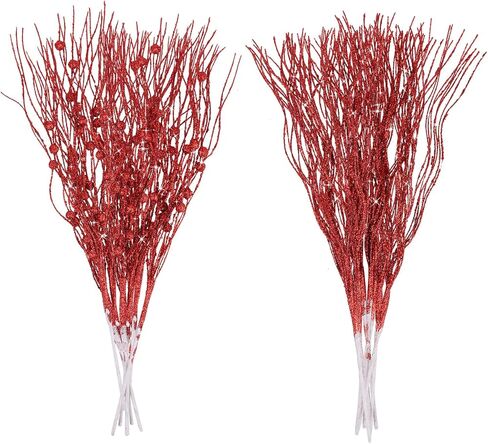 LOAVER 16 Pack Artificial Christmas Red Berry Picks Assorted Faux Pine Branches Spray with Pinecones Holly Stems for Xmas Tree Floral Arrangement Winter Wreath Gift Wrapping Decor in Kuwait