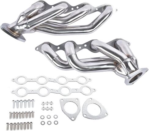 2x رؤوس قصيرة اليسار + استبدال الفولاذ المقاوم للصدأ اليمنى ل Chevy Avalanche Silverado Stuburdan 1500 Tahoe GMC Sierra Yukon XL 1999-2006 4.8L 5.3L in Kuwait